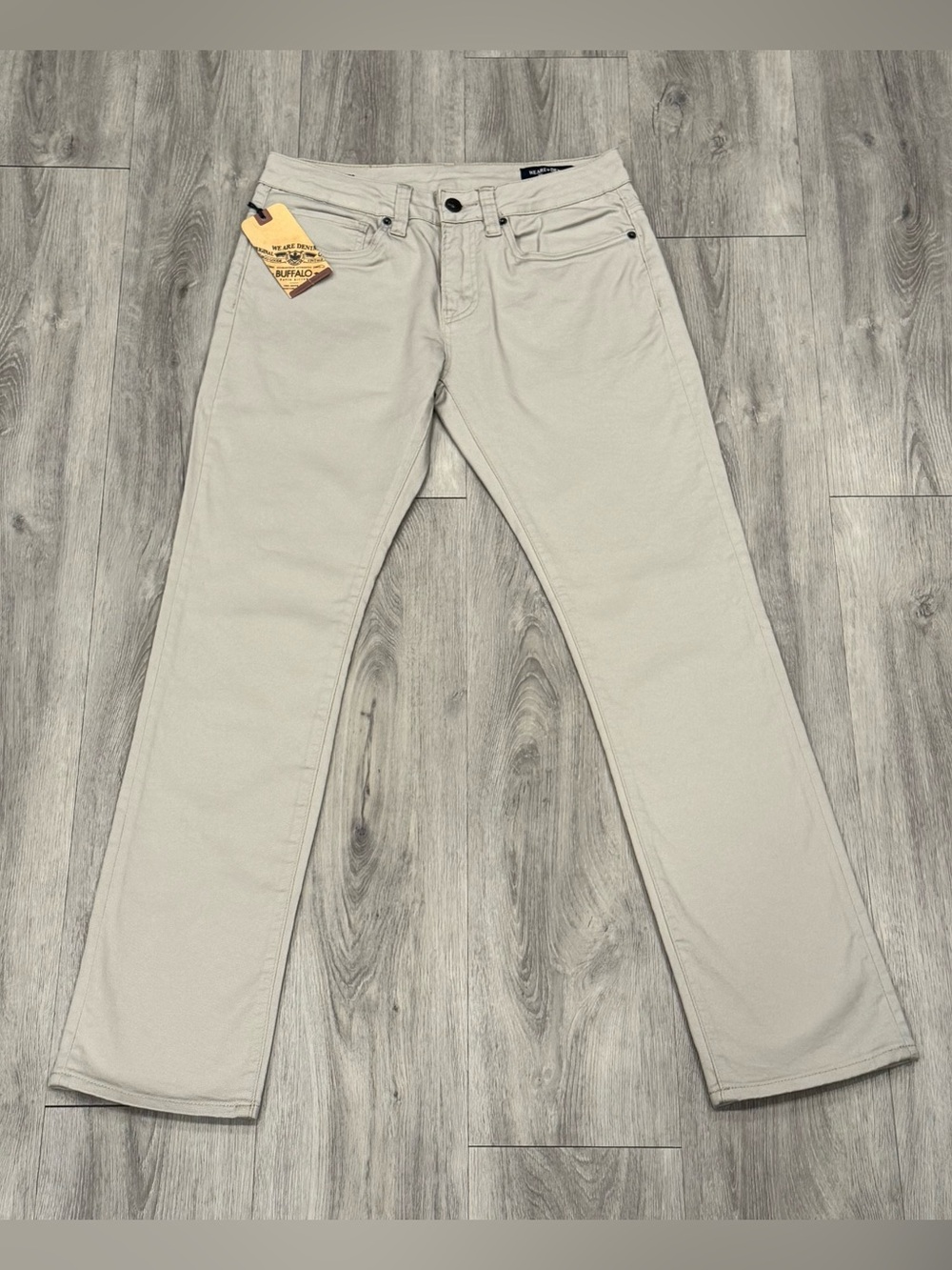 Buffalo David Bitton Casual Ash Grey/Beige Minimalist Slim Fit Stretch Jeans